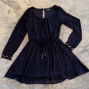 Navy Sequin Heart Dress